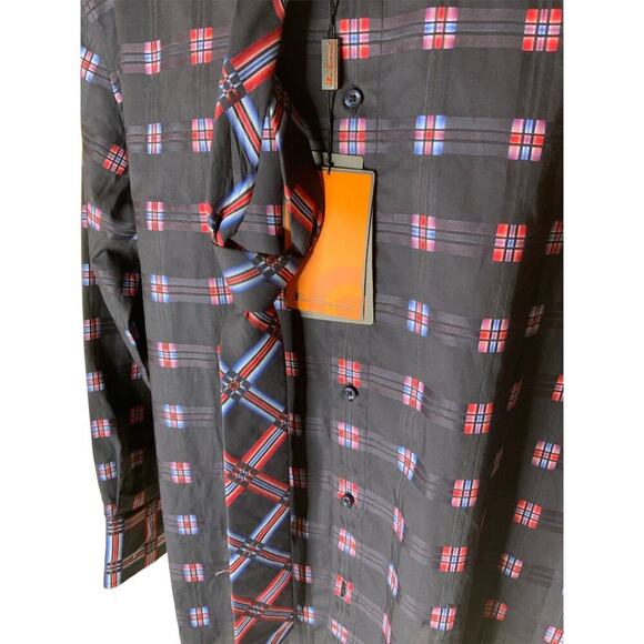 Ben Sherman Premium Special Brew Mens Shirt Size XXL With Matching Tie Plaid - Picture 5 of 9